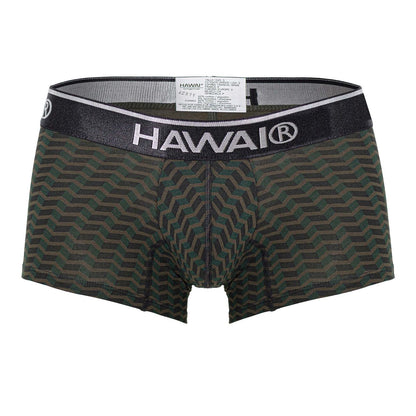HAWAIR Men's Underwear 42371 Printed Trunks Color Green