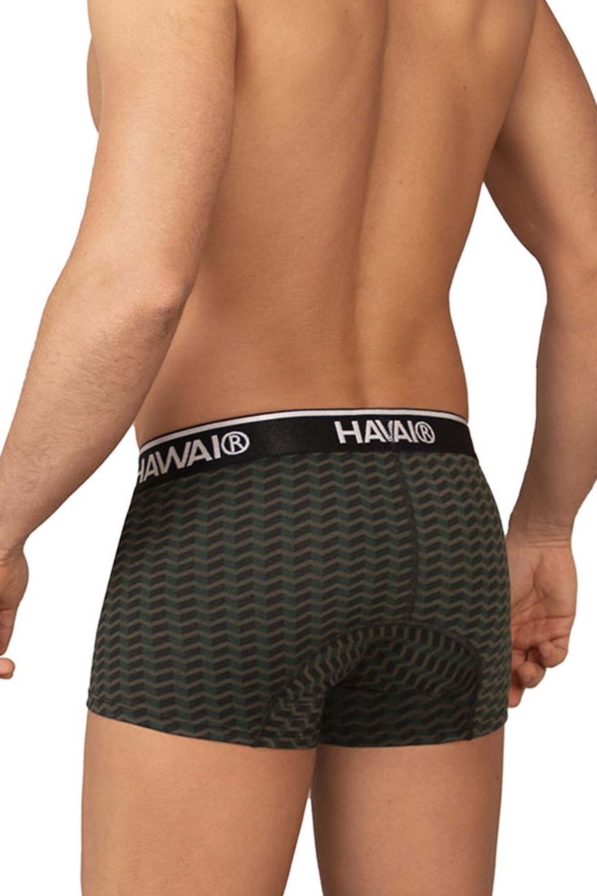 HAWAIR Men's Underwear 42371 Printed Trunks Color Green