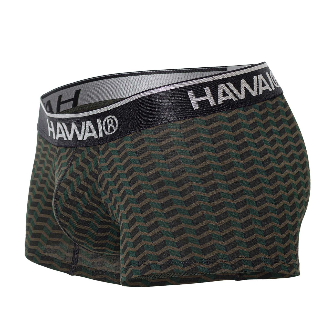 HAWAIR Men's Underwear 42371 Printed Trunks Color Green