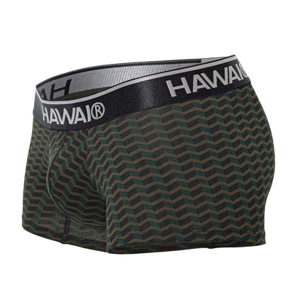 HAWAIR Men's Underwear 42371 Printed Trunks Color Green