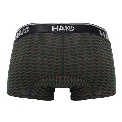 HAWAIR Men's Underwear 42371 Printed Trunks Color Green