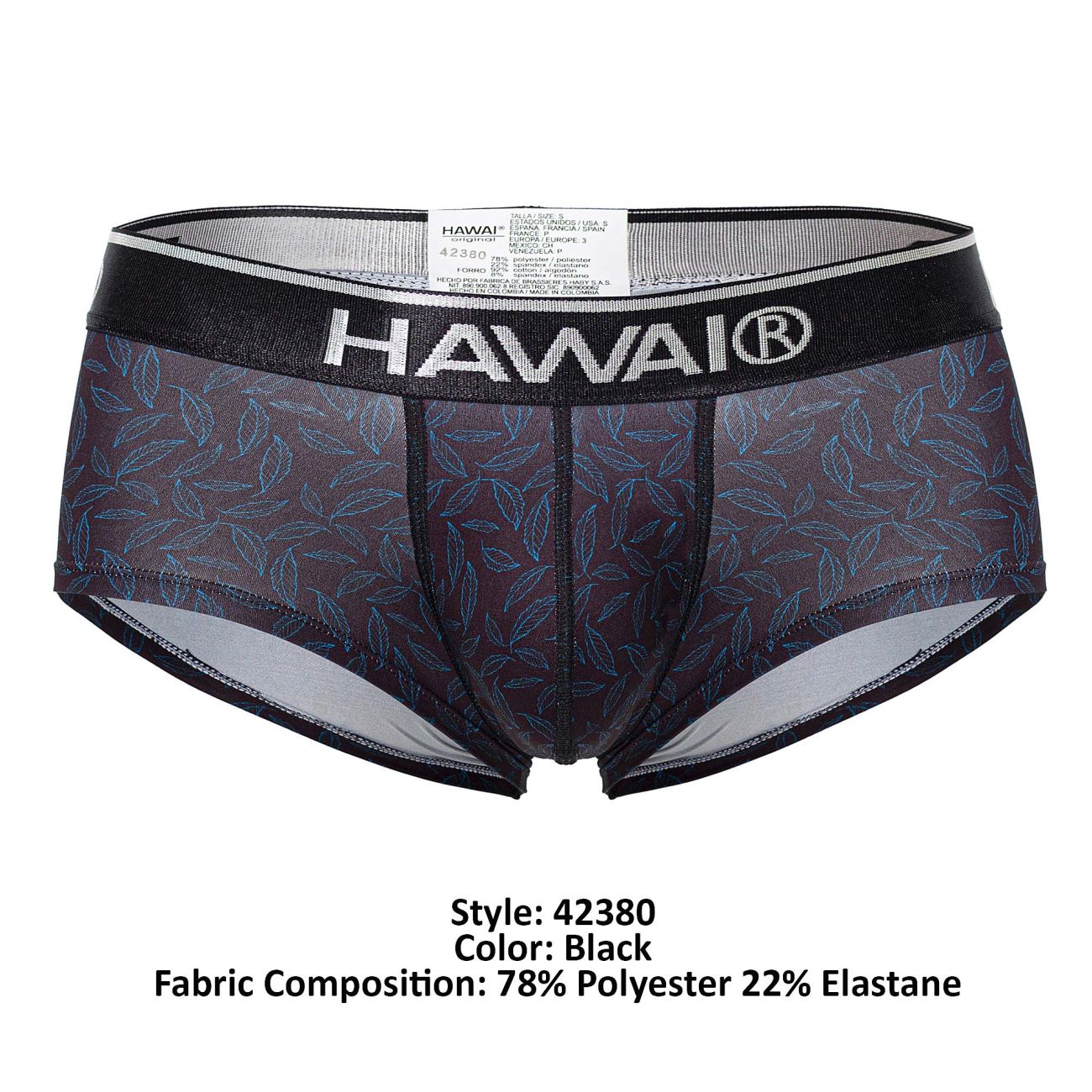 HAWAIR Men's Underwear 42380 Printed Briefs Color Black