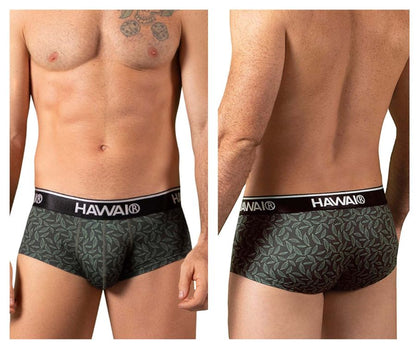 HAWAIR Men's Underwear 42380 Printed Briefs Color Green