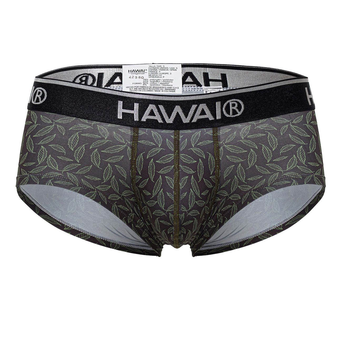 HAWAIR Men's Underwear 42380 Printed Briefs Color Green