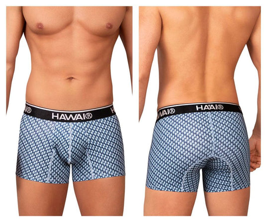 HAWAIR Men's Underwear 42420 Printed Trunks Color Blue