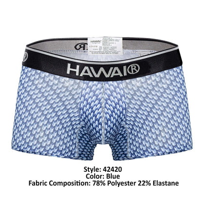 HAWAIR Men's Underwear 42420 Printed Trunks Color Blue