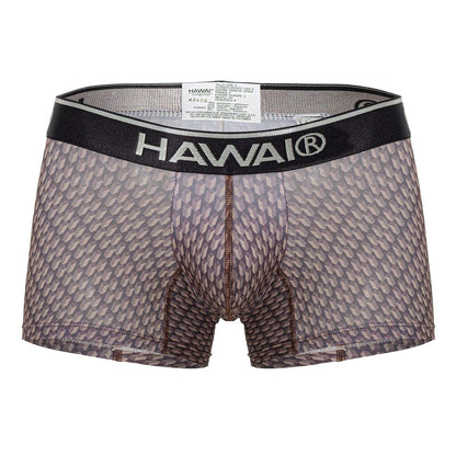 HAWAIR Men's Underwear 42420 Printed Trunks Color Cocoa