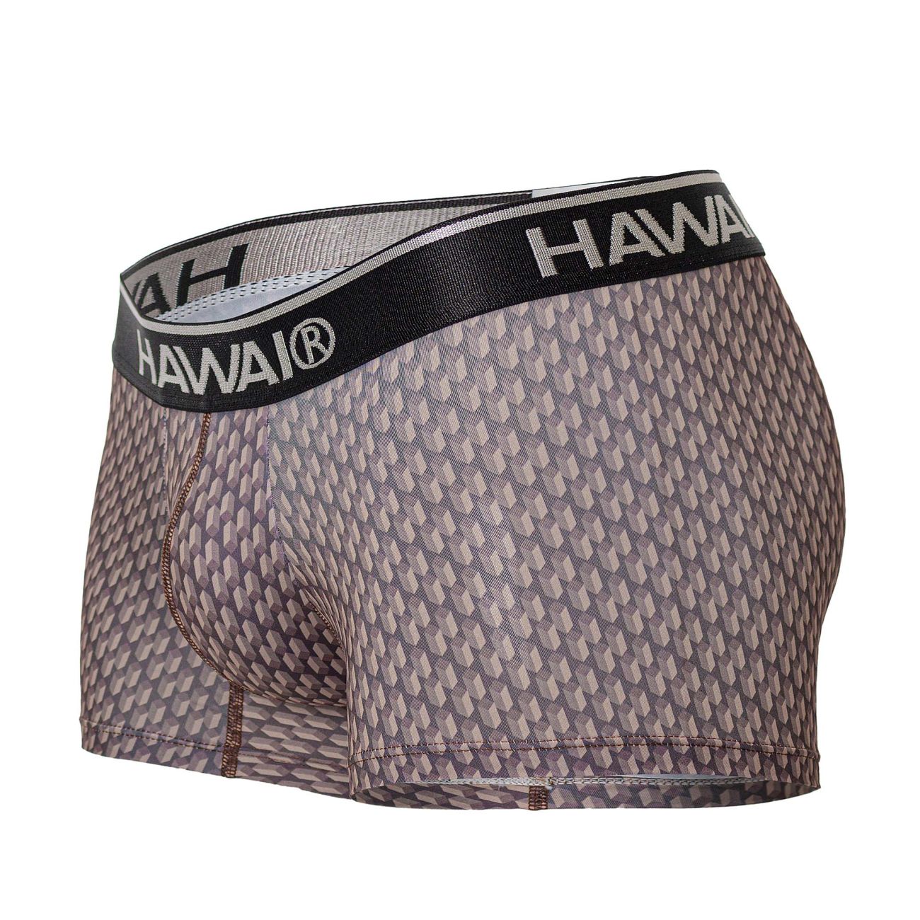 HAWAIR Men's Underwear 42420 Printed Trunks Color Cocoa