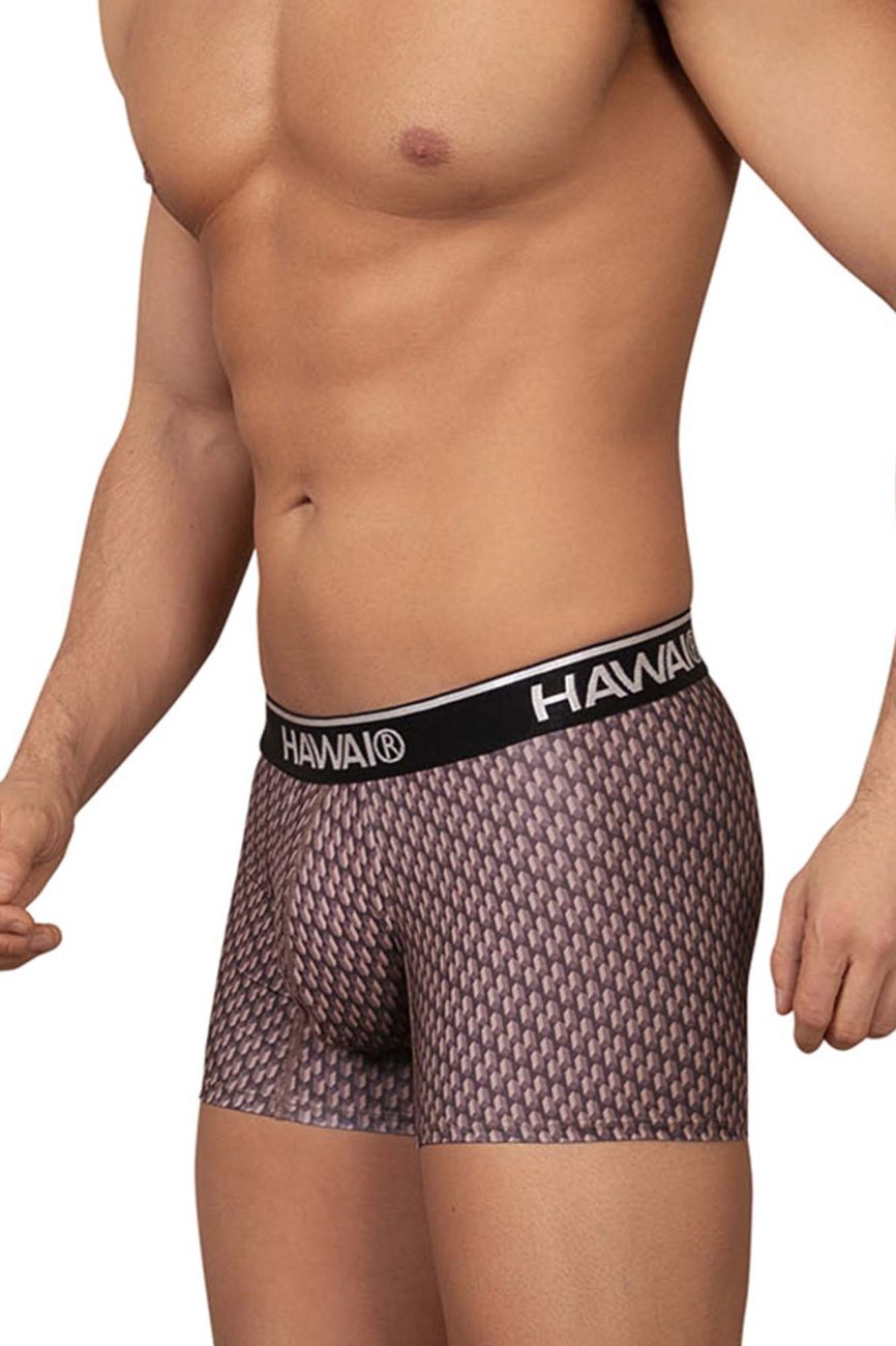 HAWAIR Men's Underwear 42420 Printed Trunks Color Cocoa