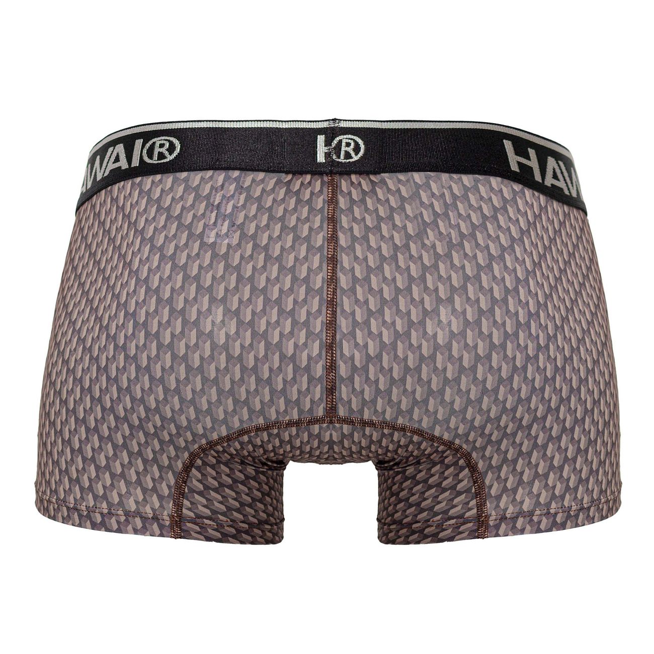 HAWAIR Men's Underwear 42420 Printed Trunks Color Cocoa