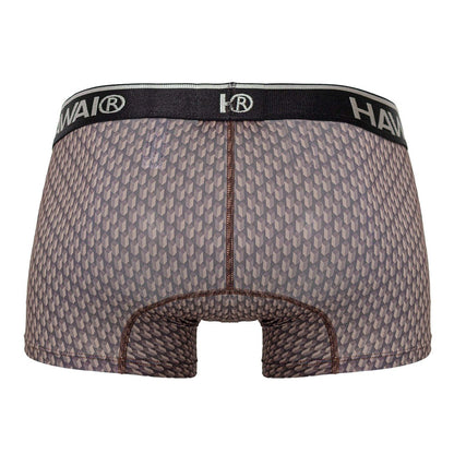 HAWAIR Men's Underwear 42420 Printed Trunks Color Cocoa
