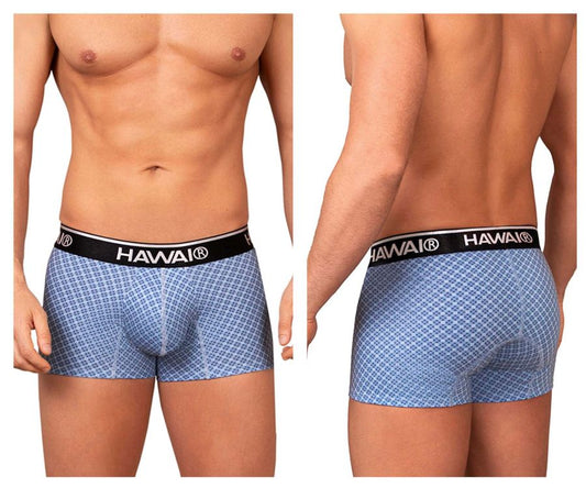 HAWAIR Men's Underwear 42421 Printed Trunks Color Blue