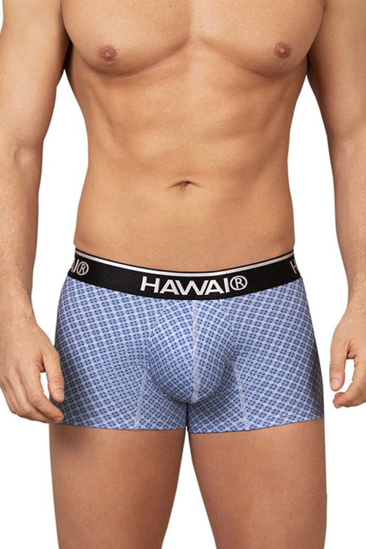 HAWAIR Men's Underwear 42421 Printed Trunks Color Blue