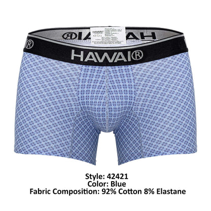 HAWAIR Men's Underwear 42421 Printed Trunks Color Blue