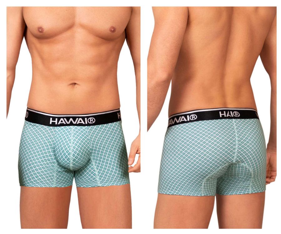HAWAIR Men's Underwear 42421 Printed Trunks Color Green