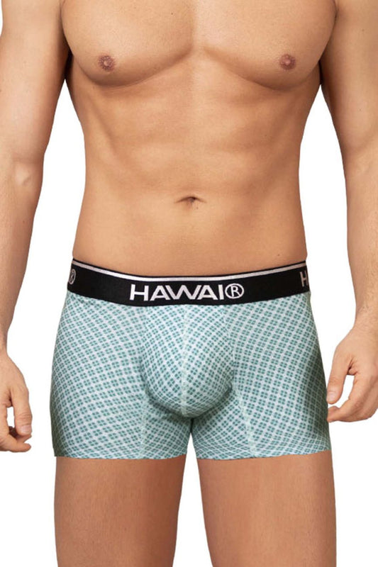 HAWAIR Men's Underwear 42421 Printed Trunks Color Green