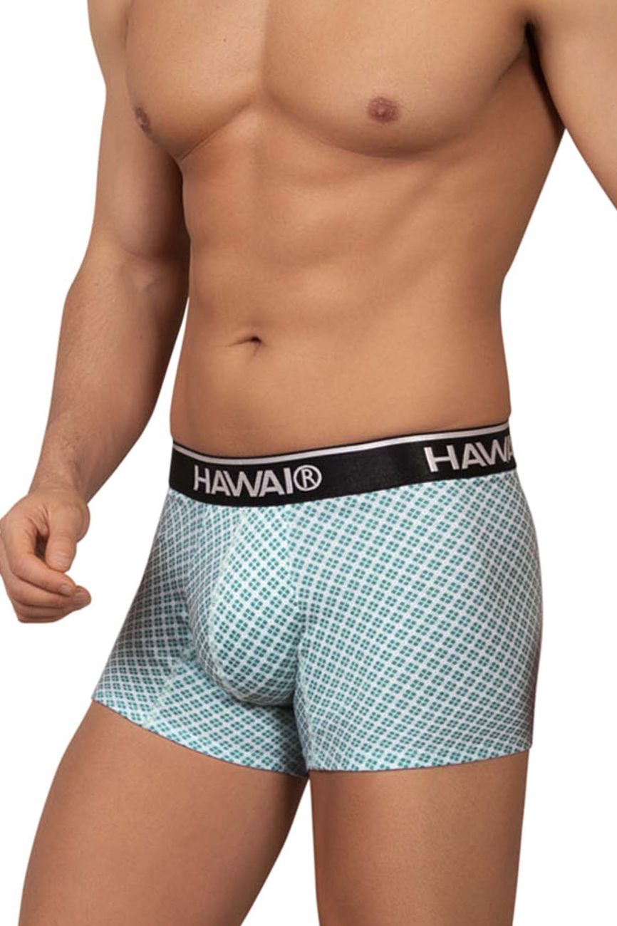 HAWAIR Men's Underwear 42421 Printed Trunks Color Green