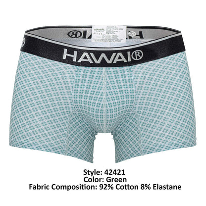 HAWAIR Men's Underwear 42421 Printed Trunks Color Green