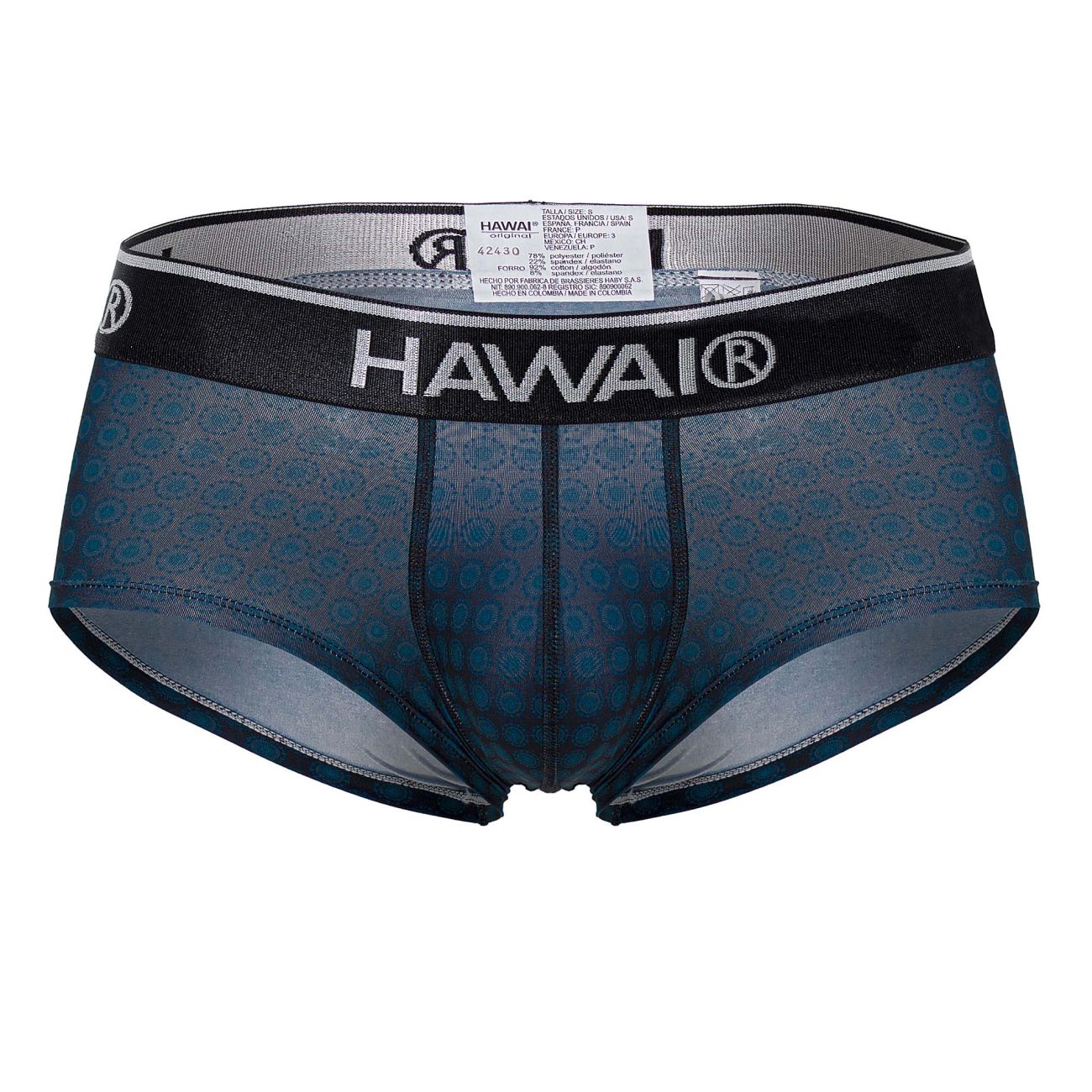 HAWAIR Men's Underwear 42430 Printed Briefs Color Blue