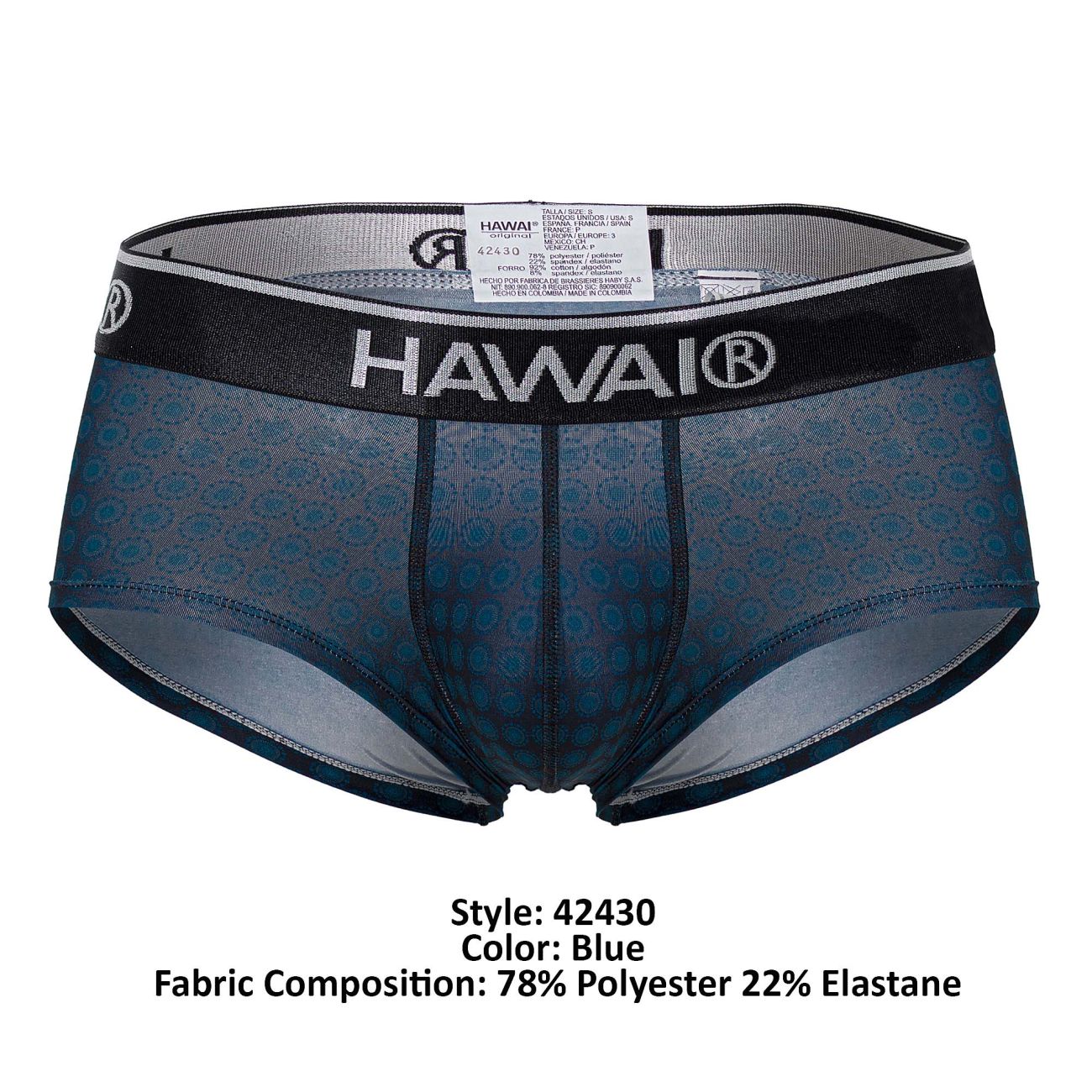 HAWAIR Men's Underwear 42430 Printed Briefs Color Blue