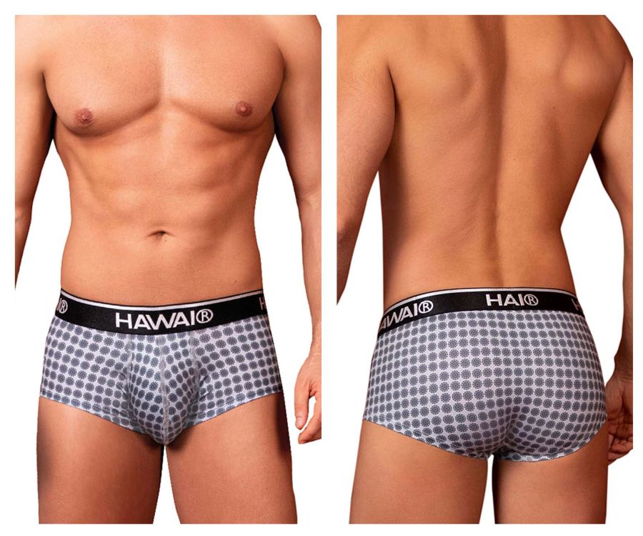 HAWAIR Printed Briefs - Gray