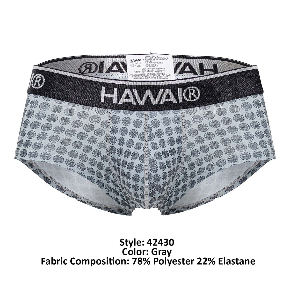 HAWAIR Printed Briefs - Gray