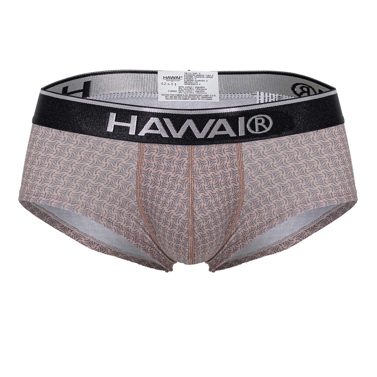 HAWAIR Men's Underwear 42431 Printed Briefs Color Cocoa