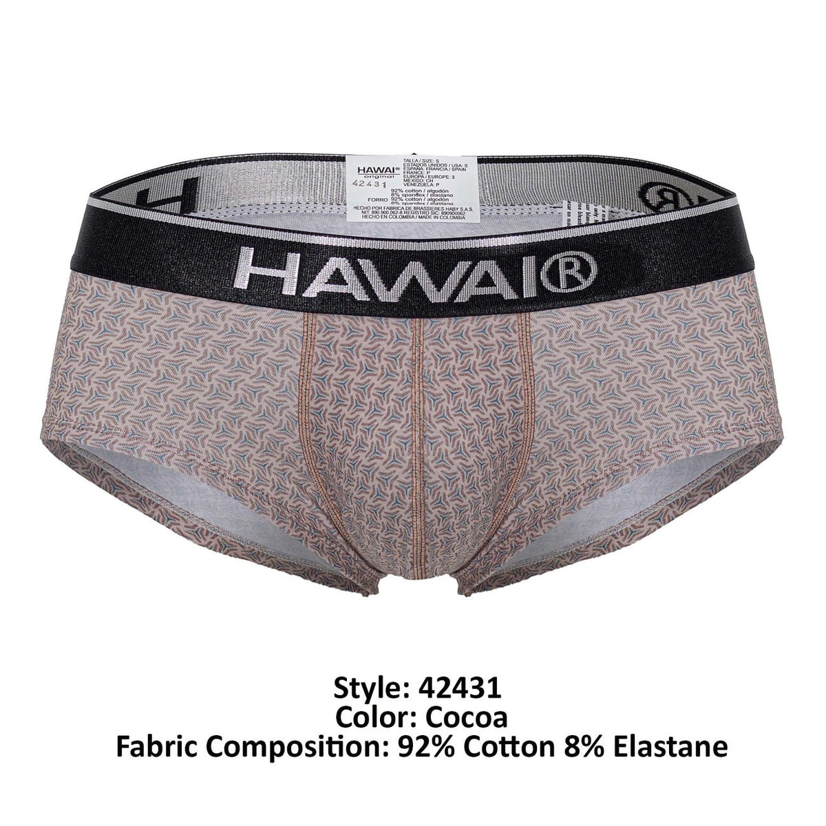 HAWAIR Printed Briefs - Cocoa