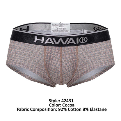 HAWAIR Men's Underwear 42431 Printed Briefs Color Cocoa