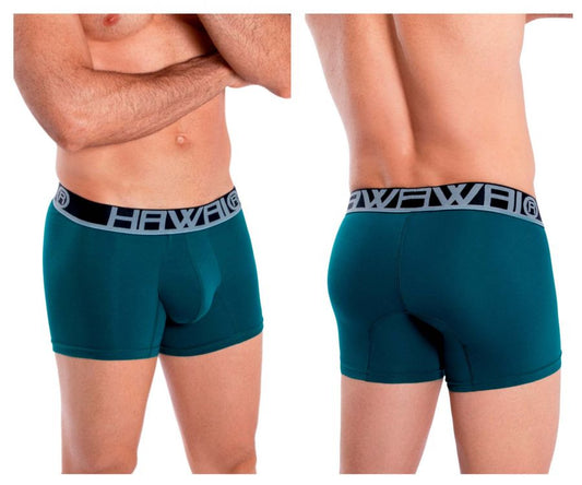 HAWAIR Men's Underwear 4986 Solid Athletic Trunks Color Green