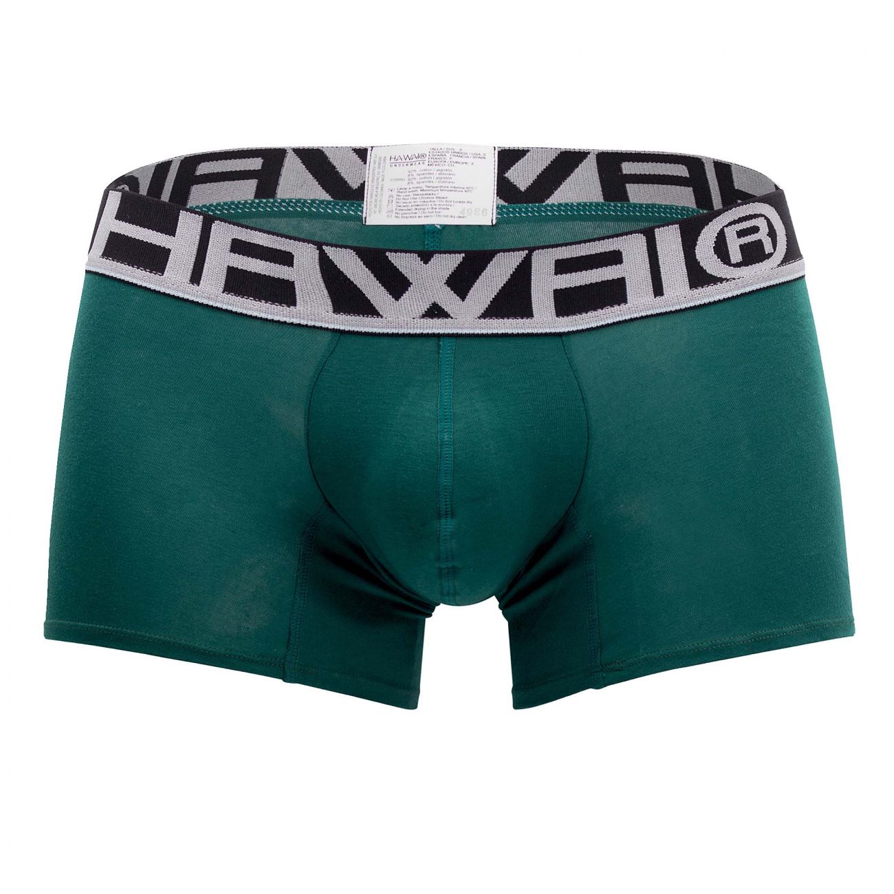 HAWAIR Men's Underwear 4986 Solid Athletic Trunks Color Green