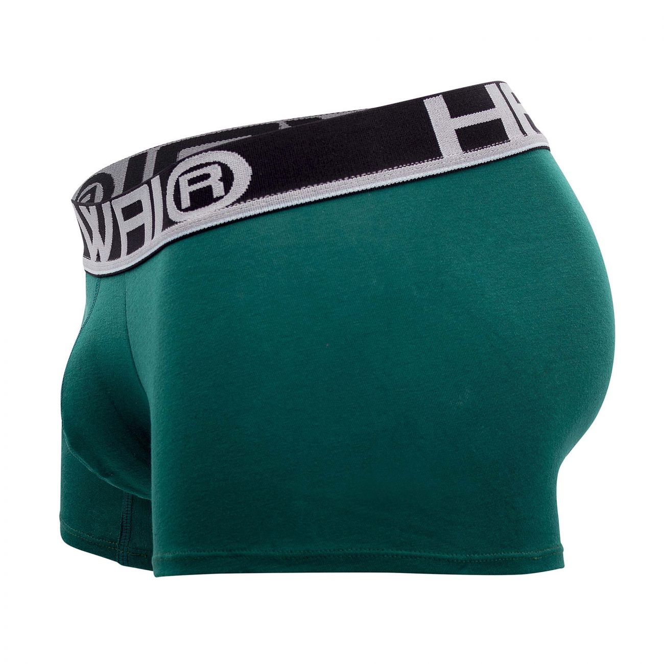 HAWAIR Men's Underwear 4986 Solid Athletic Trunks Color Green