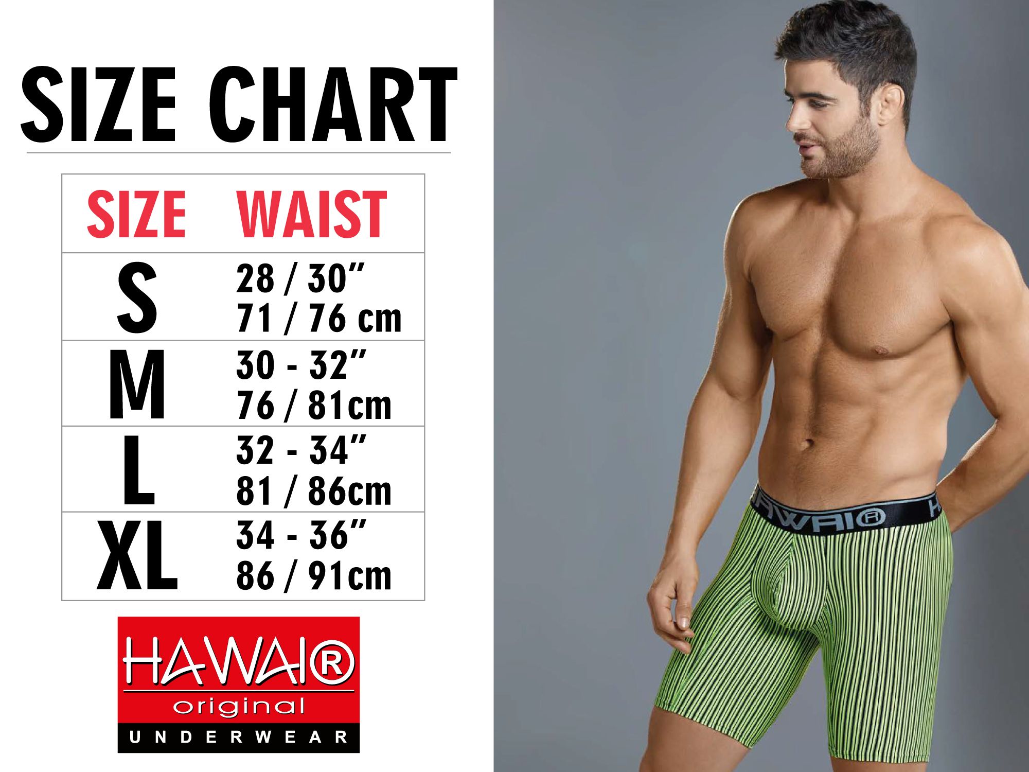 HAWAIR Men's Underwear 4986 Solid Athletic Trunks Color Green