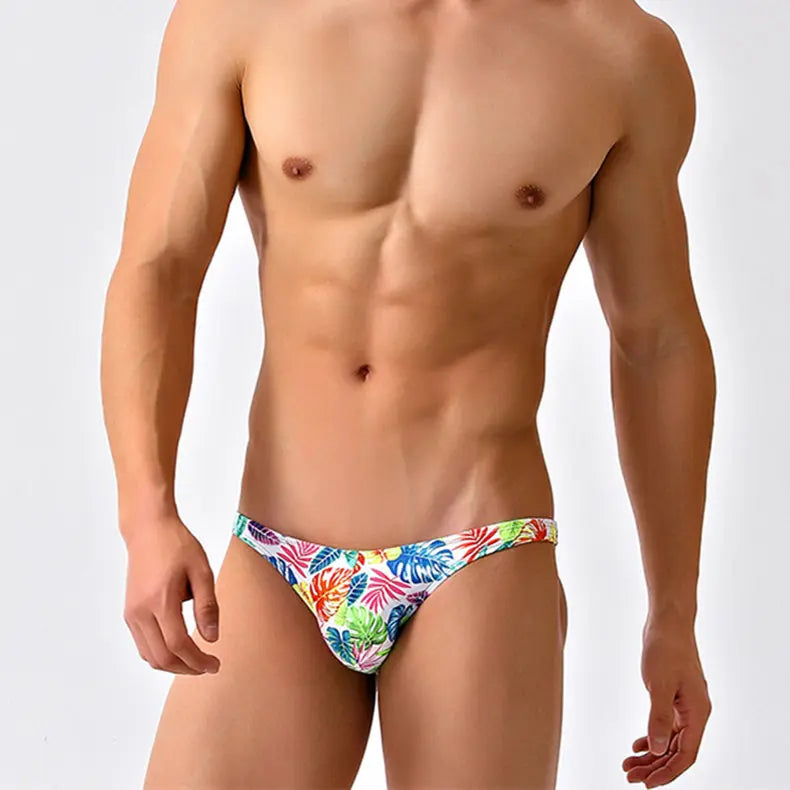 Tropical Flowers Low Cut Swim Brief