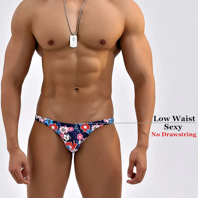 Tropical Flowers Low Cut Swim Brief