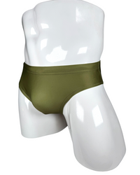 WARRIOR SOLID OLIVE BRIEFS - front view