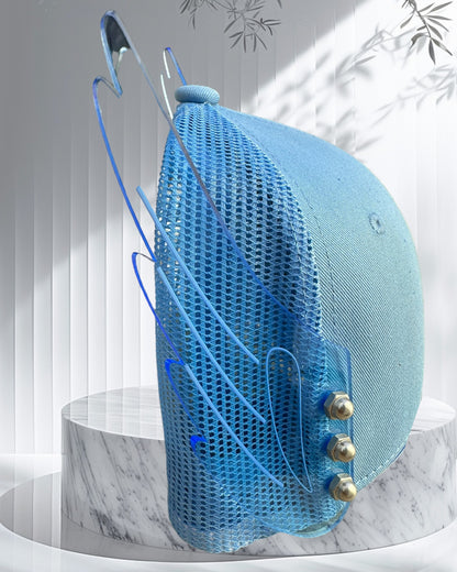 LIGHT BLUE WINGS VICER HAT | MEN ACCESSORIES | STRAPPING BOY NYC | OUTFAIR | OUTFAIR