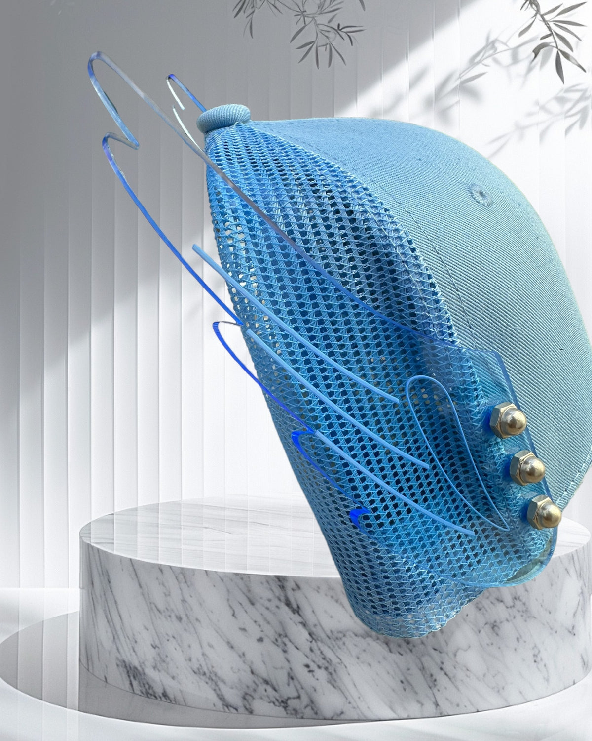 LIGHT BLUE WINGS VICER HAT | MEN ACCESSORIES | STRAPPING BOY NYC | OUTFAIR | OUTFAIR