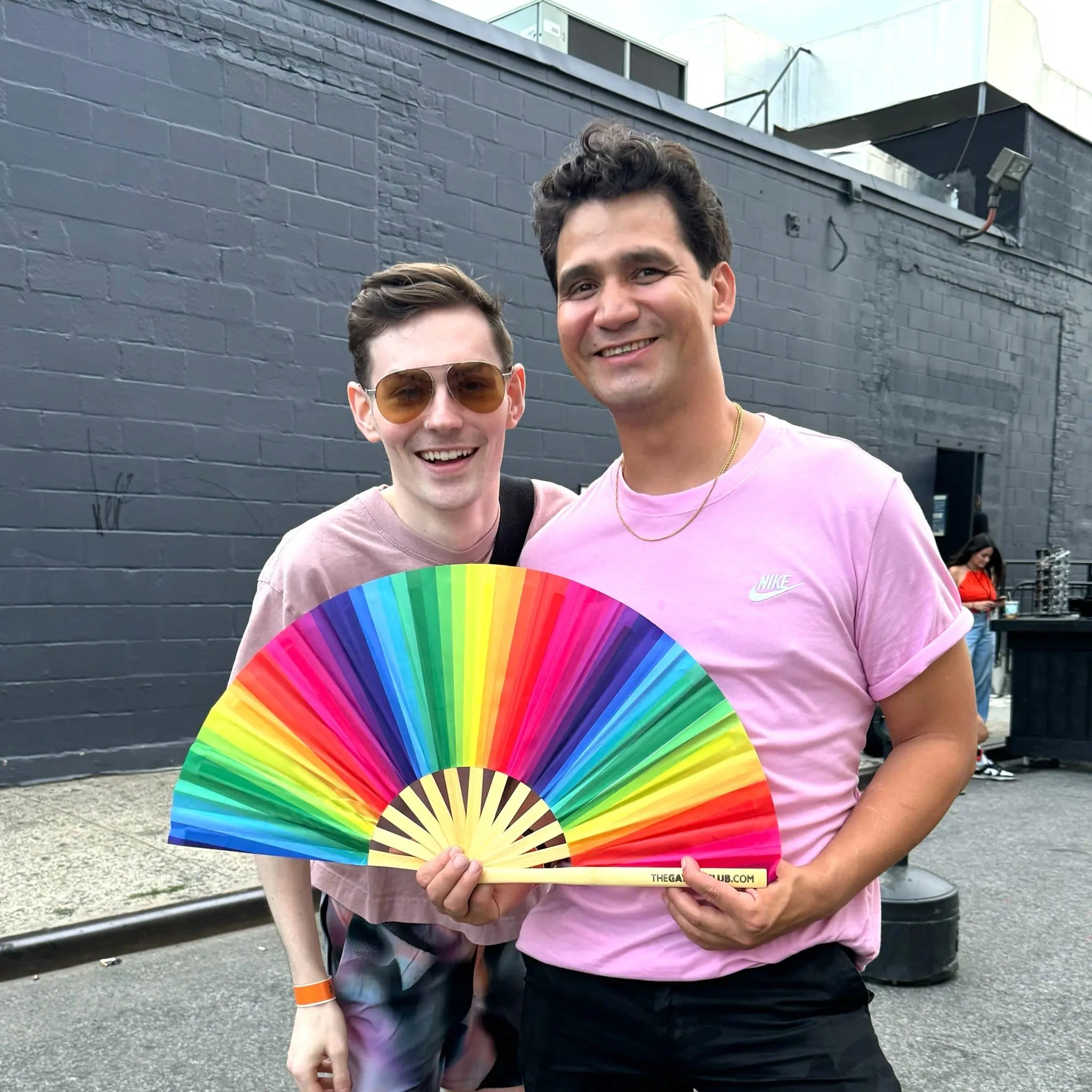 Rainbow Pride Bamboo Folding Fan