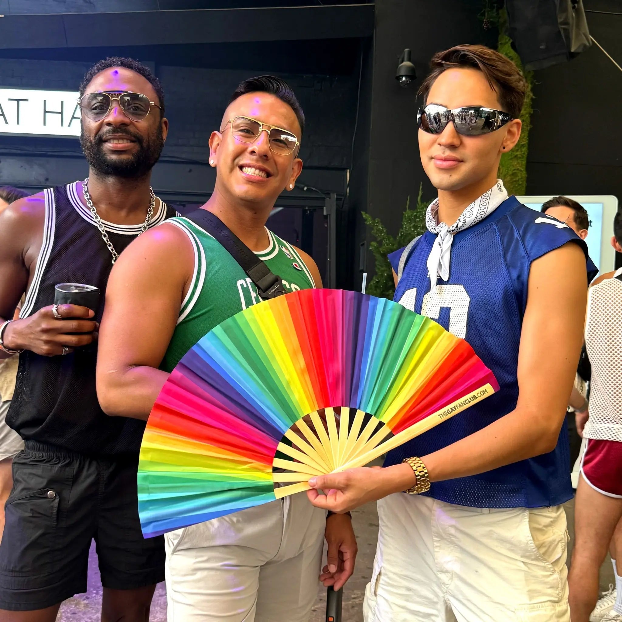 Rainbow Pride Bamboo Folding Fan