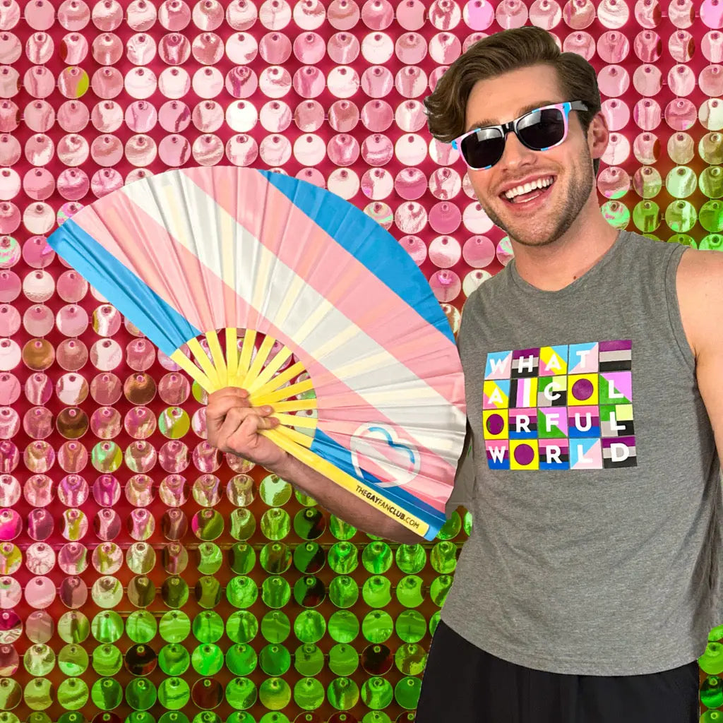 Trans Pride Flag Fan