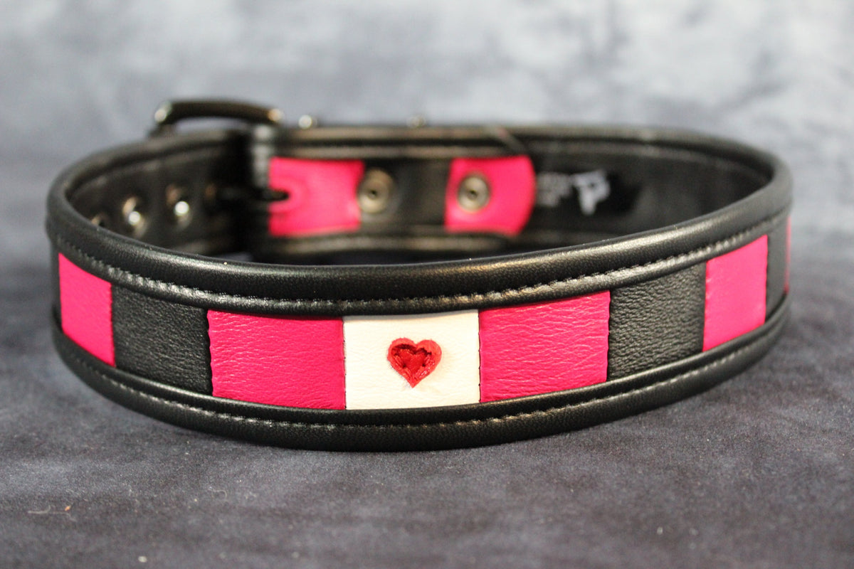 Leather Girl Flag Buckled Armband - front view