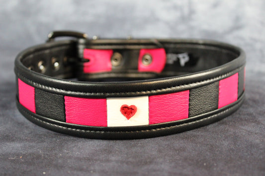 Leather Girl Flag Buckled Armband - front view