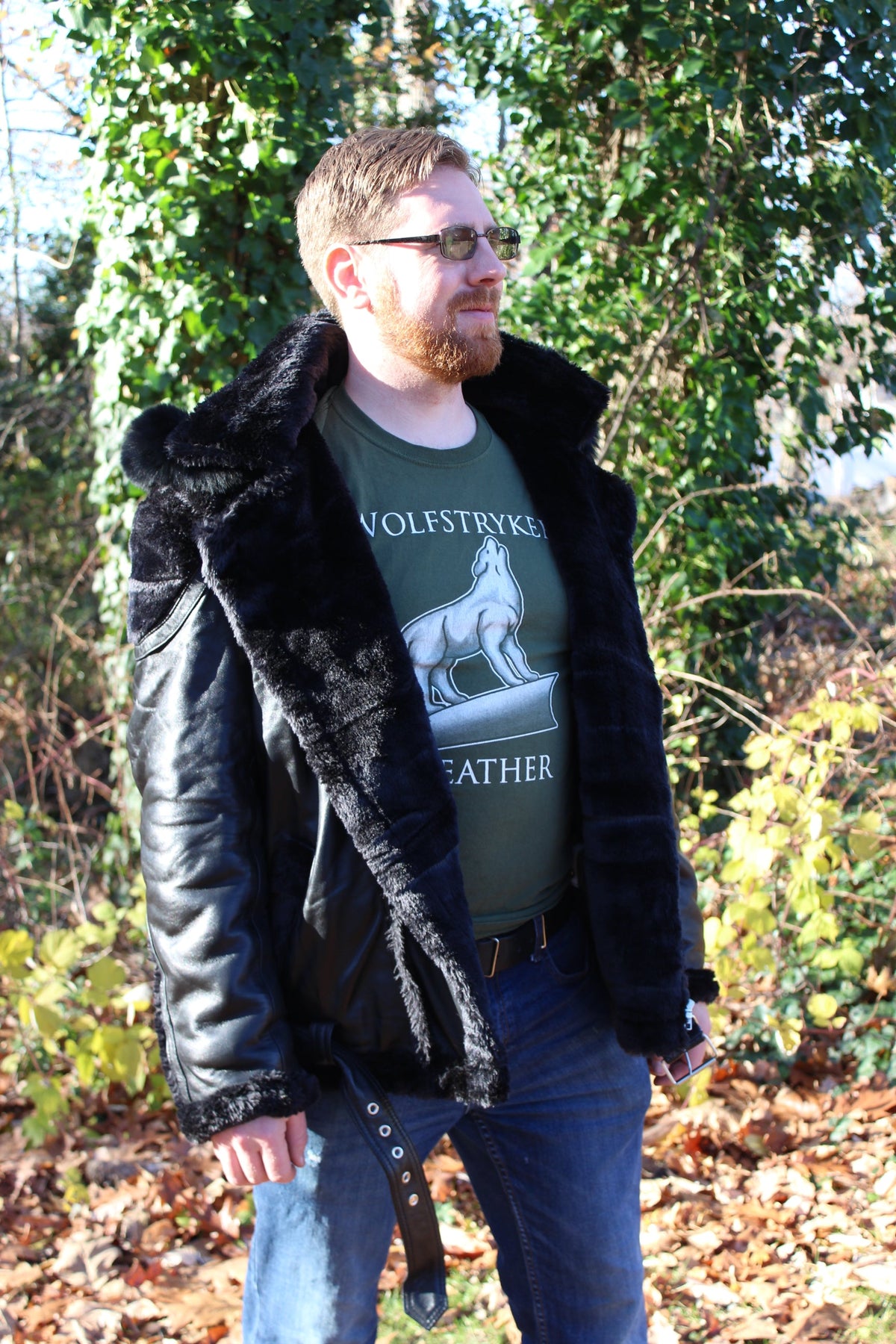 Black Leather and Fur Jacket by Otter and The Fox - view 3