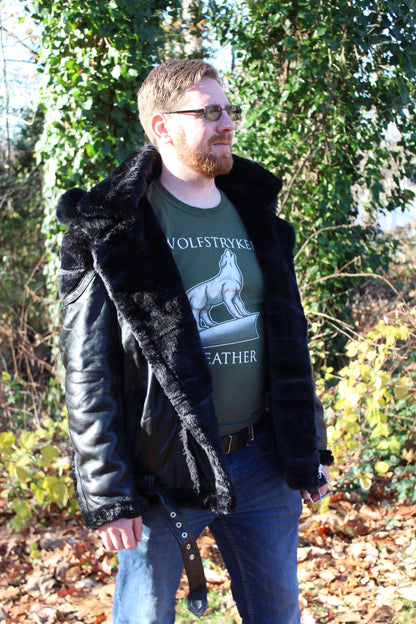 Black Leather and Fur Jacket by Otter and The Fox - view 3