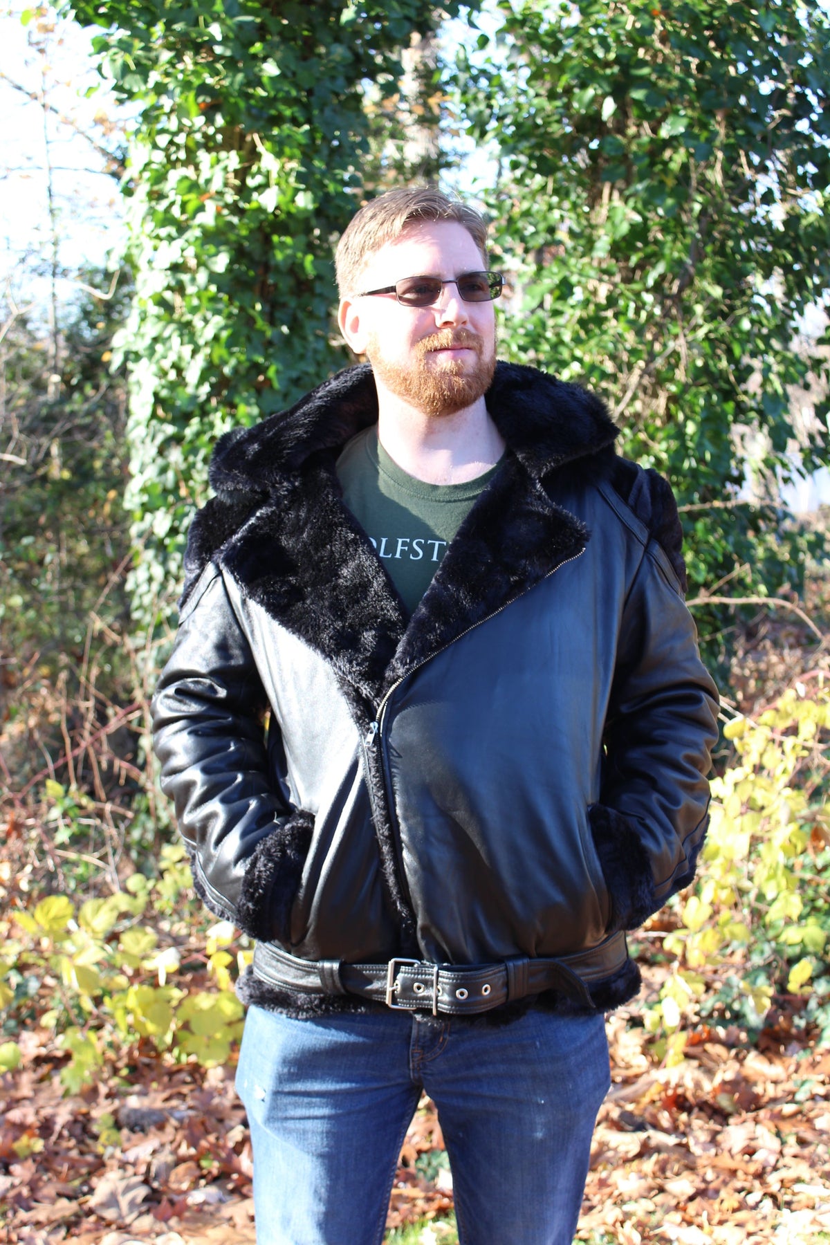 Black Leather and Fur Jacket by Otter and The Fox - view 6