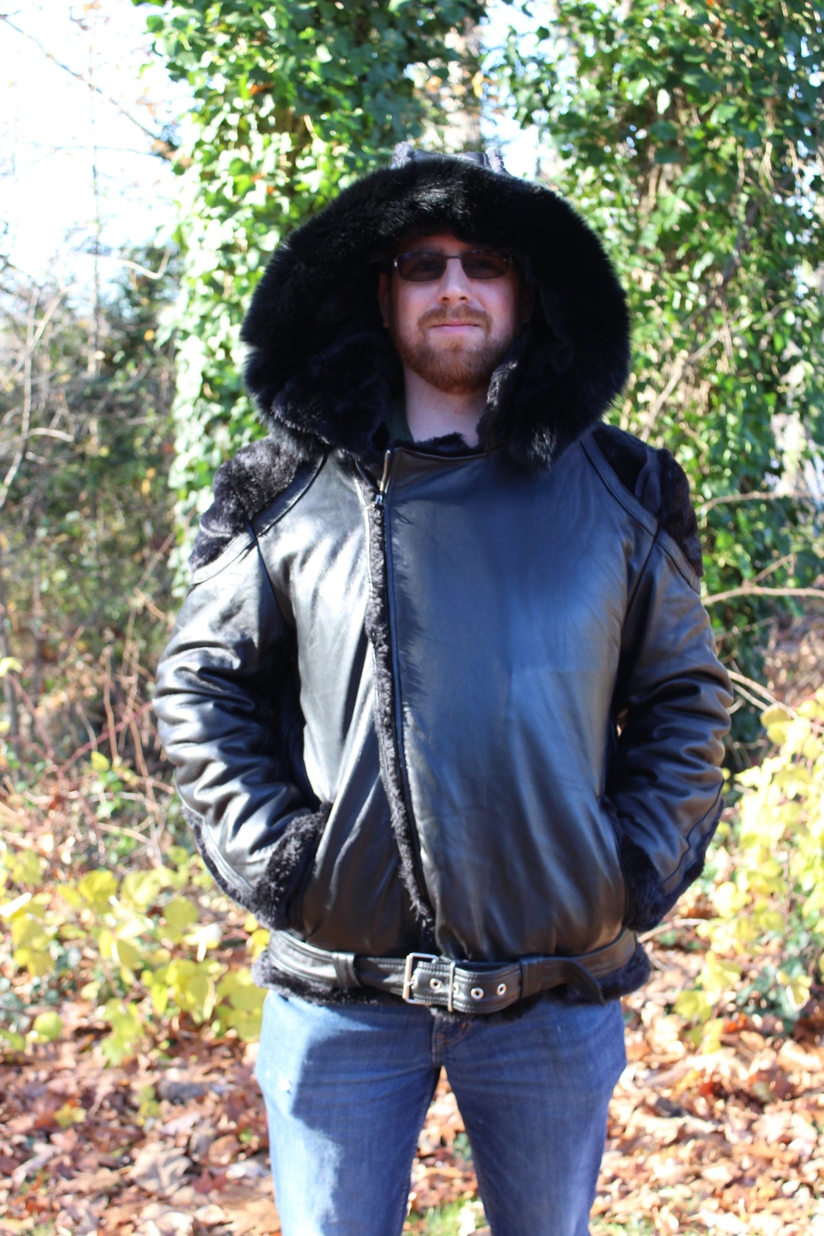 Black Leather and Fur Jacket by Otter and The Fox - view 8