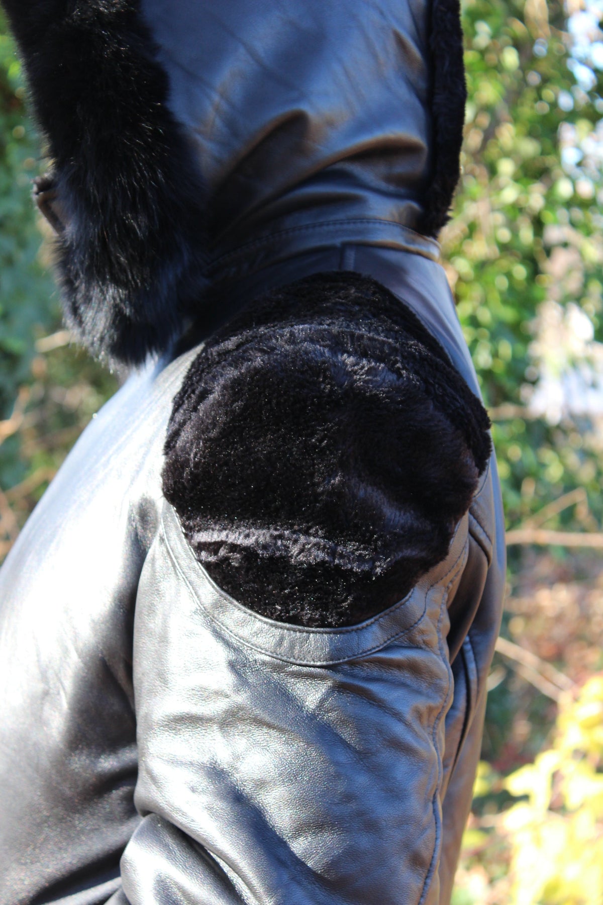 Black Leather and Fur Jacket by Otter and The Fox - view 10