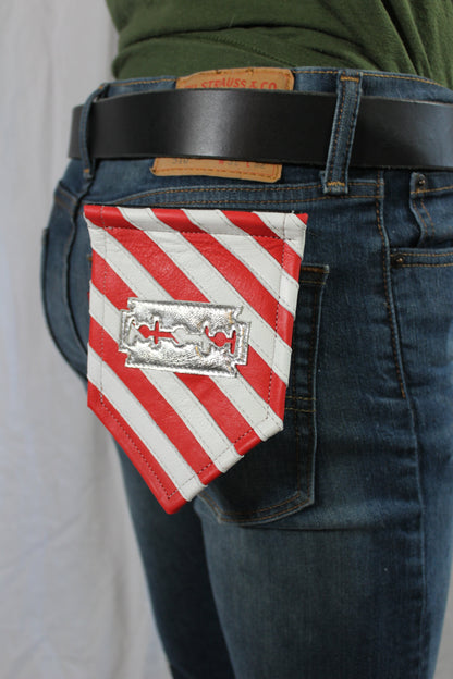 Metallic Leather Barber Fetish Pocket Flags - view 4
