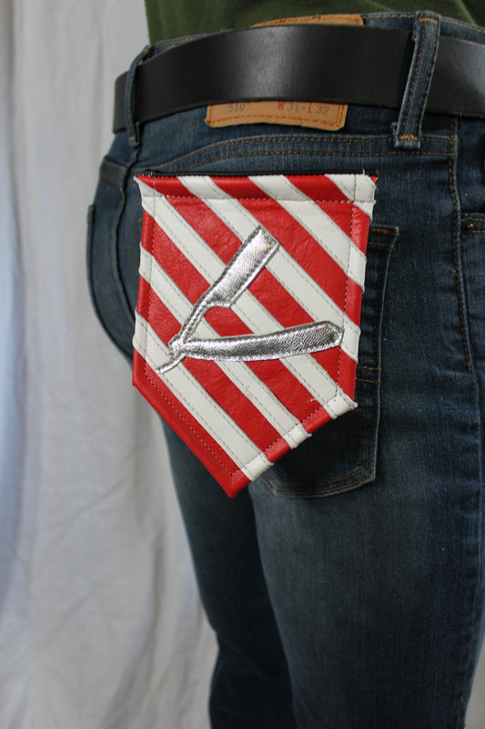 Metallic Leather Barber Fetish Pocket Flags - view 2